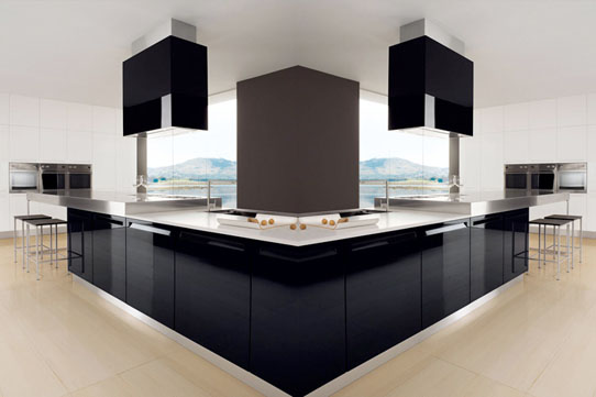 Стильный черно-белый дизайн кухни - 3